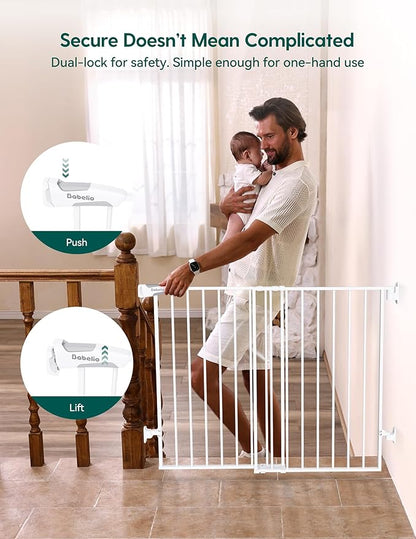 Babelio Baby Gate for Stairs, Kitchen & Doorways, No Bottom Bar| Easy Install| - Image 5