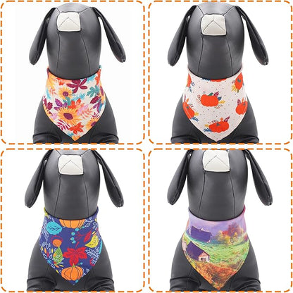 30 Pcs Fall Dog Bandanas Bulk for Small Dogs 18 Inch Stitch Edge Dog Bandanas - Image 4