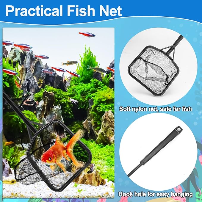 Fish Tank Cleaning Kit Set of 4 Pieces, Aquarium Siphon Algae Scraper Aquarium - Image 6