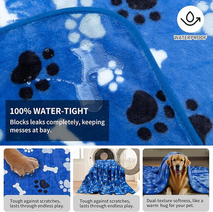 Dog Blanket Paw Bone Pattern 1 Pack 3 Colorful 40"*30" Super Soft Warm Flannel - Image 6