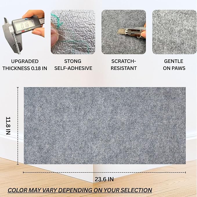 Cat Scratch Mat, 23.6’’ x 11.8’’ Cat Wall Corner Scratcher, Versatile - Image 2