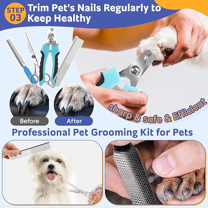 Bath Grooming Kit for Pets, Dog and Cat Grooming Supplies, Dematting Comb for - Image 5