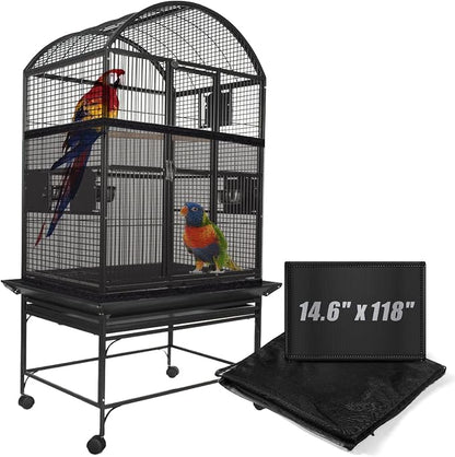Bird Cage Netting Seed Catcher Adjustable Bird Cage Skirt Seed Catcher Large by KFPPLXQ
