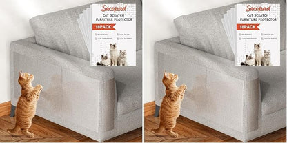 18 PCS Large Cat Scratch Furniture Protector, Transparent Couch Protector from by Secopad