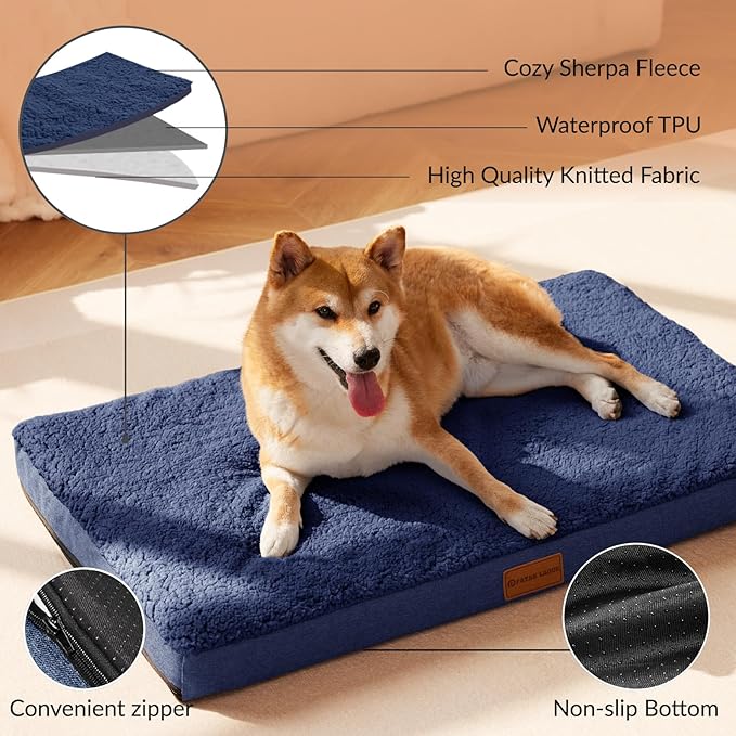 Patas Lague Orthopedic XL Dog Bed Large Sized Dog 42''X28'', Soft Waterproof - Image 3