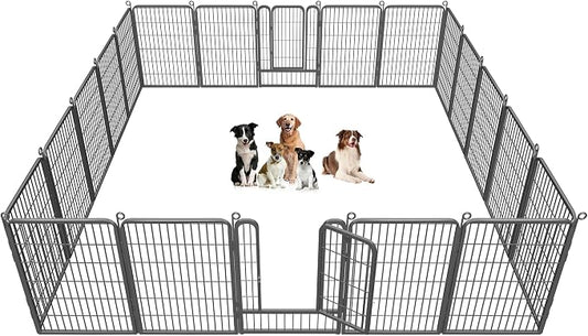 Dog Playpen 40 inch Dog Fence for Outdoor Indoor Use Heavy Duty Metal Dog Pen by Jhsomdr