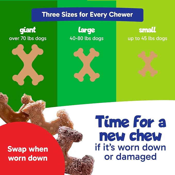 Chew’EMS X Bone Dog Chew Toy for Aggressive Chewers – Long-Lasting Bacon Flavor - Image 4