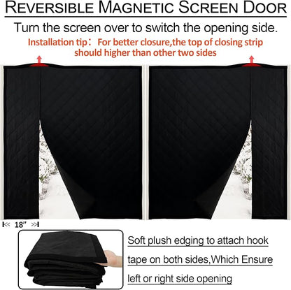 Reversible Wide Magnetic Thermal Insulated Door Curtain - Image 6