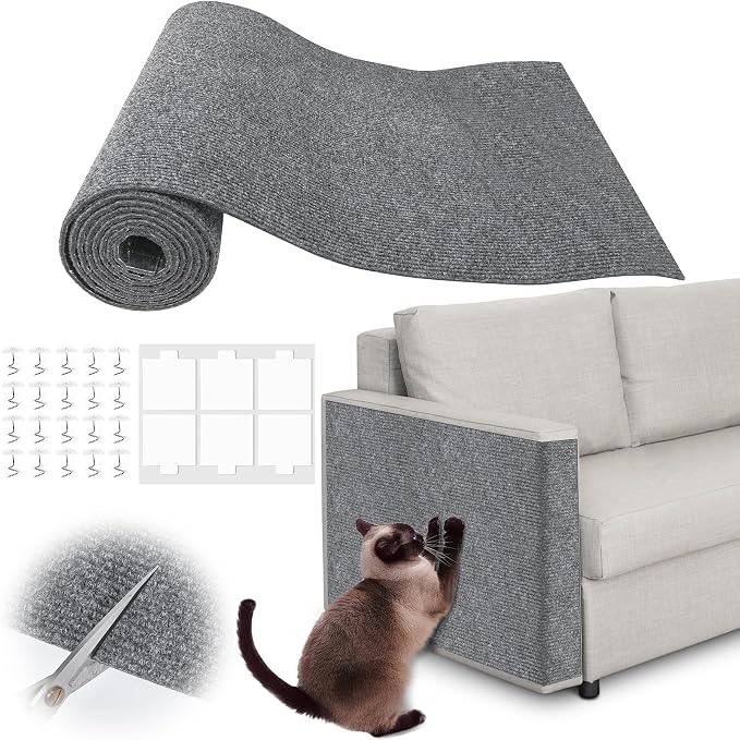 Cat Scratch Furniture Protector-100 x 15.8" Trimmable Self-Adhesive Cats Claws by Inchoco