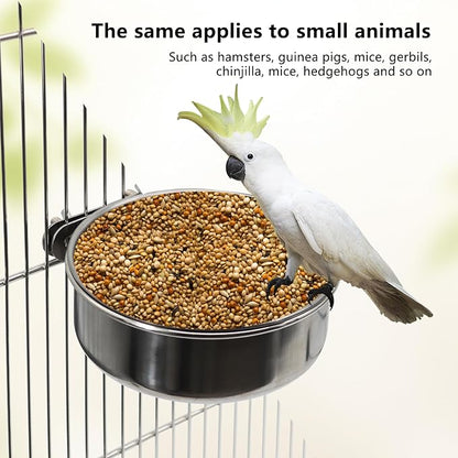 Large Bird Feeding Dish Cups, Parrot Food Bowl Cage - Image 5