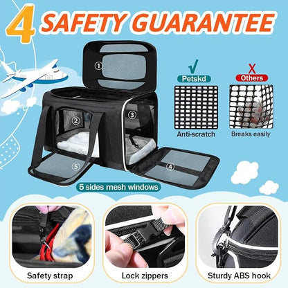 Petskd Top-Expandable Pet Carrier 17x12x8.5 Inches JetBlue Allegiant Spirit - Image 5