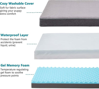 Orthopedic Memory Foam Dog Bed, Cooling Dog Beds Waterproof Pet Bed - Image 2