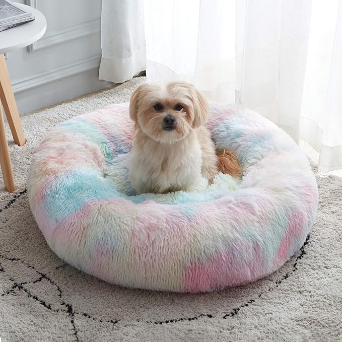 WESTERN HOME WH Calming Dog & Cat Bed, Anti-Anxiety Donut Cuddler Warming Cozy by WESTERNHOME