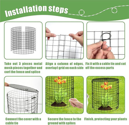 5 Packs Garden Plant Protectors from Animals, Metal Plant Cage Chicken Wire - Image 4