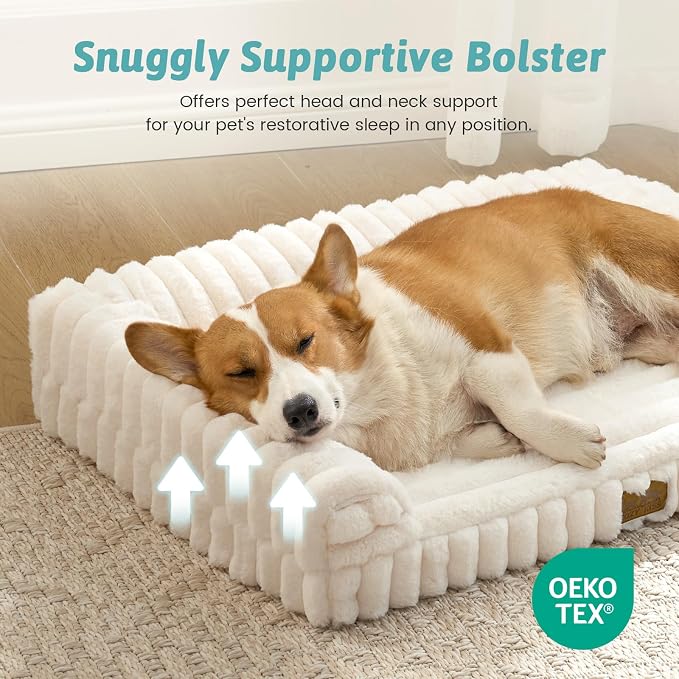 Cute Dog Bed for Small Dogs, Faux Rabbit Fur Orthopedic Foam Dog Bed - Image 8