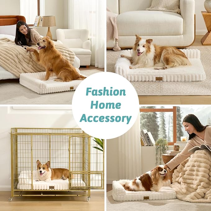 Cute Dog Bed, Faux Rabbit Fur Orthopedic Foam Dog Bed - Image 3