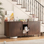 Double Litter Box Enclosure for 2 Cats, Large Indoor Cat House by Halitaa