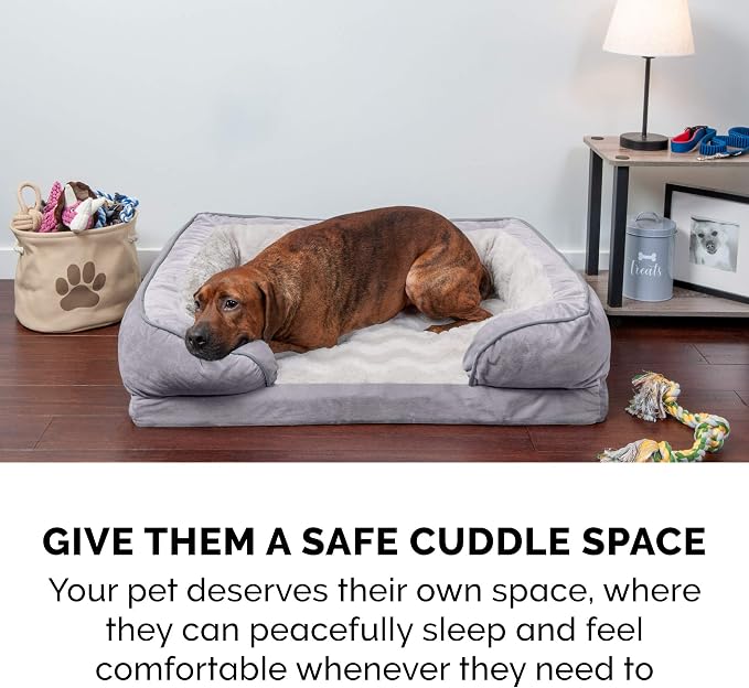 Furhaven Memory Foam Dog Bed for Medium/Small Dogs w/ Removable Bolsters & - Image 9