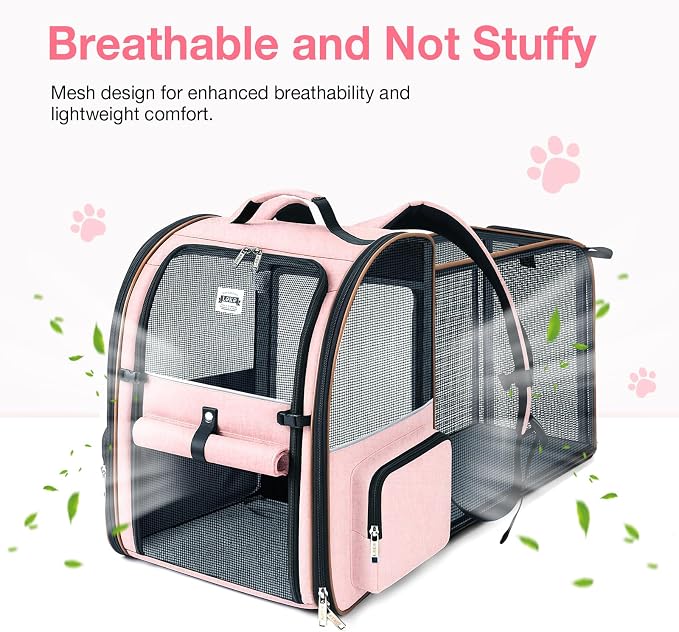 Lekebobor Large Cat Backpack Carrier Expandable Foldable Pet Carrier Backpack - Image 6