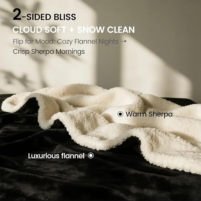gogobunny Waterproof Bed Blanket, Reversible Sherpa Fleece Throw Blanket - Image 2