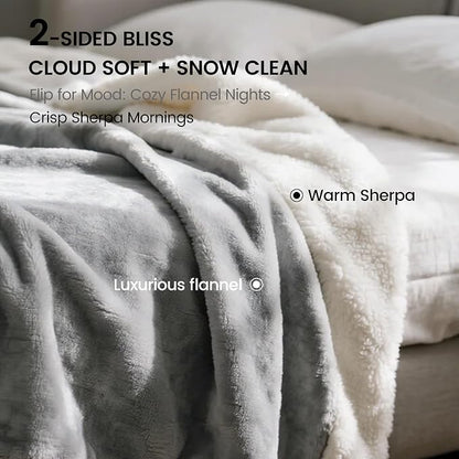 gogobunny Waterproof Bed Blanket, Reversible Sherpa Fleece Throw Blanket - Image 5