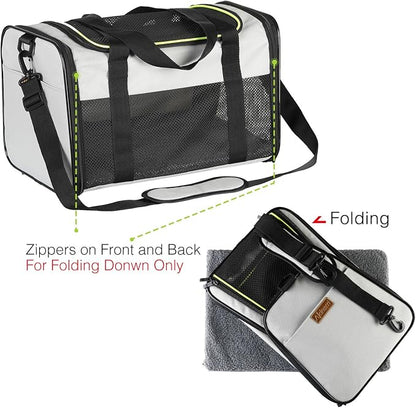 Cat Carrier - Portable Foldable Dog Pet Carrier, Soft-Sided Pet Bag up to 28 Lbs - Image 7