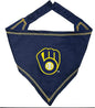 Pets First MLB Milwaukee Brewers TIE Bandana, Large/Extra Large. Dog Bandana by PETSFIRST