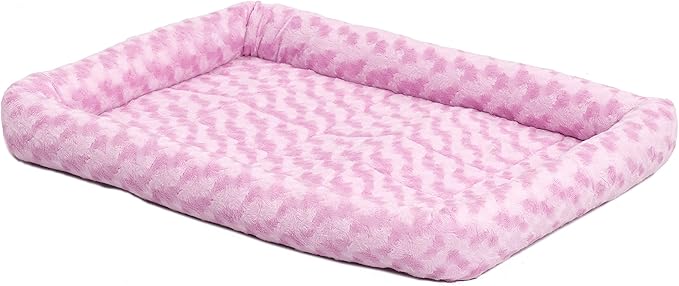 MidWest Homes for Pets QuietTime Fashion XXS Dog Bed – Pink Faux Fur Bolster by MidWestHomesForPets