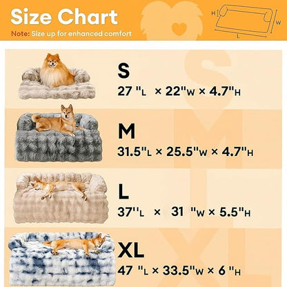 FUNNY FUZZY Pet Fluffy Fuzzy Couch Cover, Calming Washable Dog Bed Sofa - Image 5