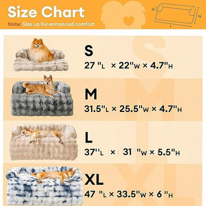 FUNNY FUZZY Pet Fluffy Plush Calming Dog Couch Bed Sofa Protector Washable Pets - Image 4