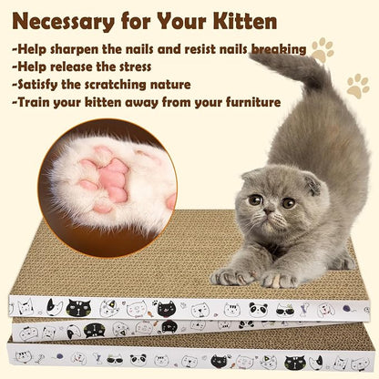 3 Pack Cardboard Cat Scratcher Refill Cat Scratch Pad Durable Cat Scratchers - Image 3