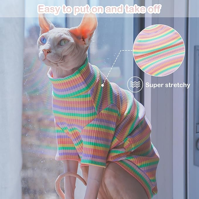 PUMYPOREITY Sphynx Cat Clothes, Turtleneck Sphynx Cat Sweaters, Cat Clothes - Image 2