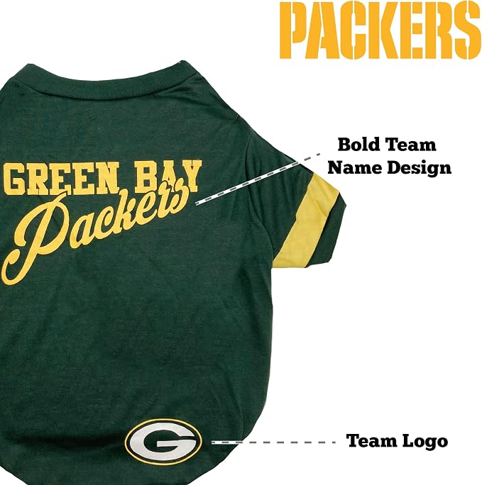 Green Bay Packers Dog & Cat T-Shirt, Large. NFL Team Football Shirt. New Stripe - Image 5