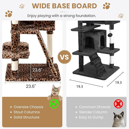 SHA CERLIN 65in Larger Cat Tree Tower Condo - Image 6