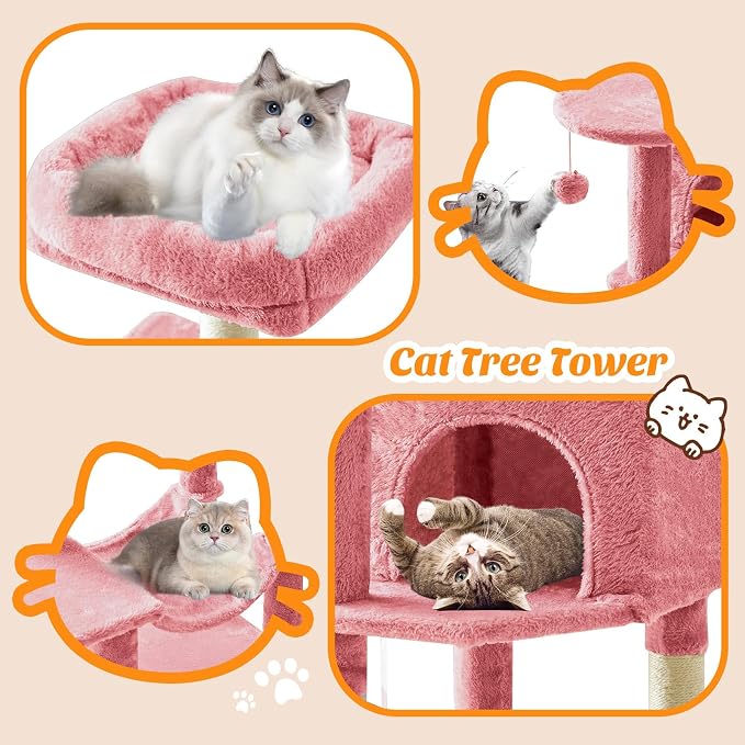DUMOS Small 44 Inch Cat Tree Tower, Cat Climbing Tower - Image 6
