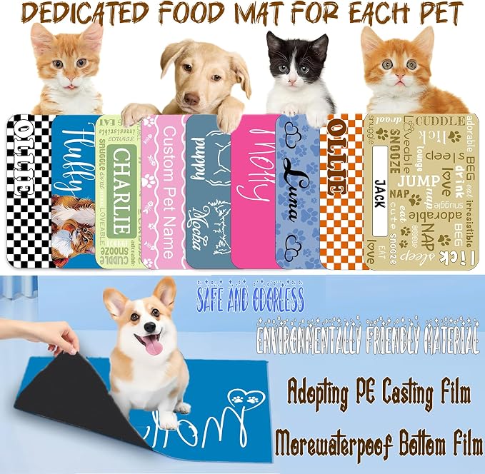 Personalized Dog Cat Food Mat Waterproof Non Slip Pet Bowl Mat Absorbent Quick - Image 7