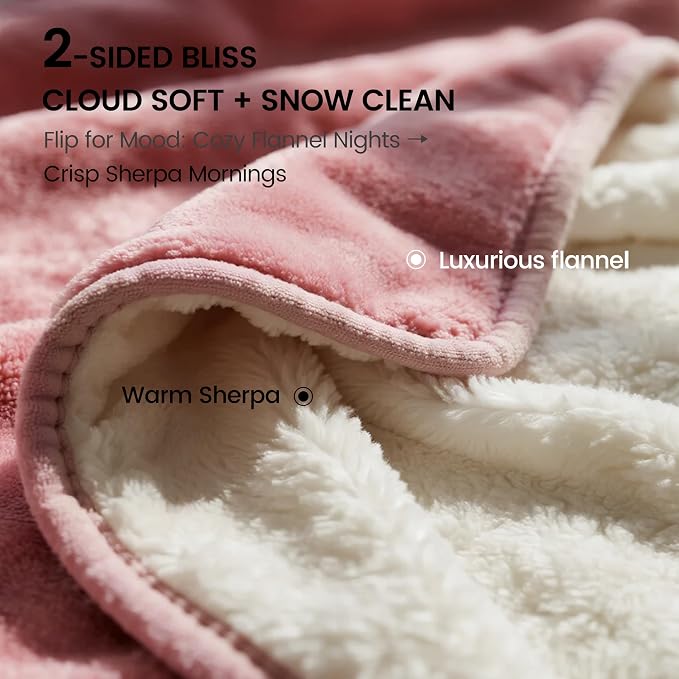 gogobunny Waterproof Bed Blanket, Reversible Sherpa Fleece Throw Blanket - Image 6