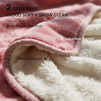 gogobunny Waterproof Bed Blanket, Reversible Sherpa Fleece Throw Blanket - Image 3
