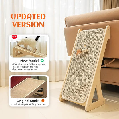 PETKARAY Cat Scratcher, Sisal Scratching Ramp, L Shape Scratch Pad - Image 2