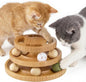 Cat Ball Track Toy with Puzzle Top and DIY Bell, Wooden Cat Toys by Zomisia