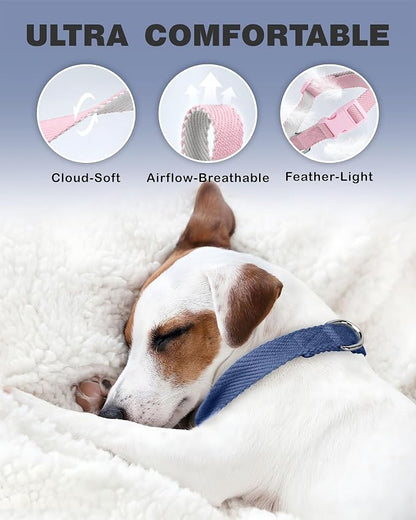 Dynmeow Soft and Breathable Cotton Dog Collar, Durable Adjustable Heavy-Duty - Image 4