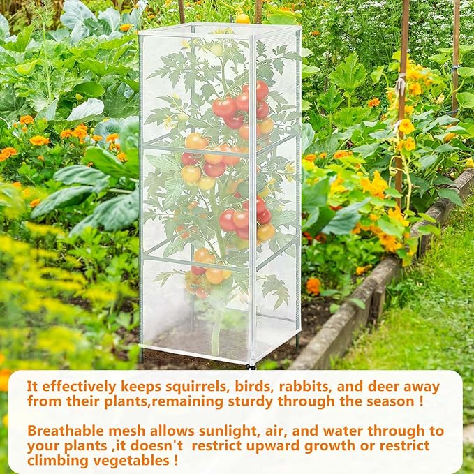 3 Pack Garden Netting Cover for Square Tomato Cage - Image 6