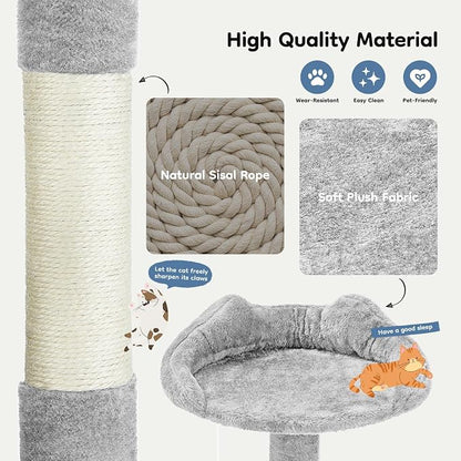 DUMOS 54-inch Indoor Cat Tree Tower –Multi-Level Pet House - Image 6