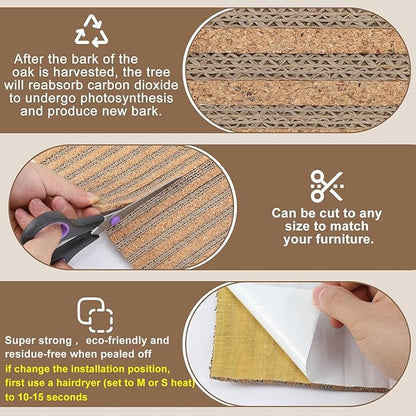Cat Scratcher Mat-Cork Cat Scratch Pad Rug-cat Couch Protector-Wall Scratchers - Image 2