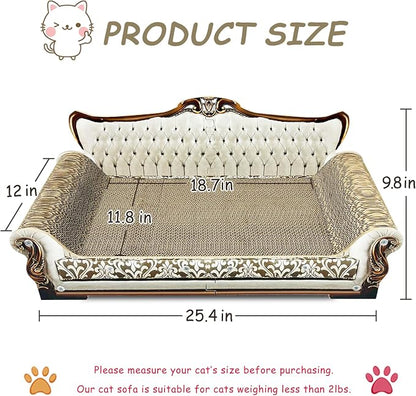 Luxury Cardboard Cat Scratcher Sofa Bed, Couch Shaped Scratching Board - Image 3