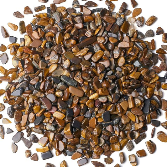 Tiger Eyes Aquarium Gravel Rocks Natural Tumbled Healing Crystal Chips Bulk by YATOJUZI