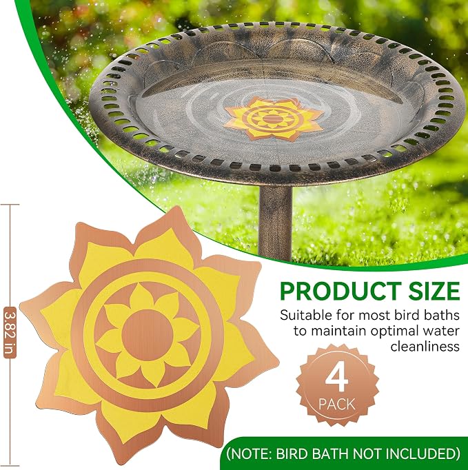 Saillong 4 Pack Bird Bath Copper Disk, Reinforced 99.99% Pure Copper Bird Bath - Image 2