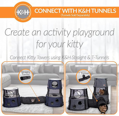 K&H Pet Products Kitty Tower Classy Gray 2 Story - Image 3