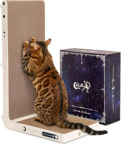 Cat Scratcher, 25.3 Inch Double Sided L Shape Cat Scratching Board, No Assembly by UniBlissy
