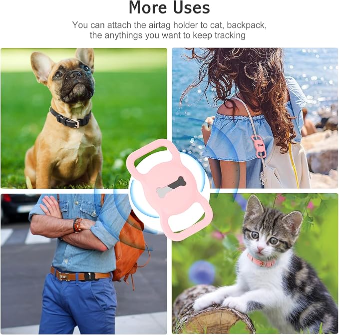 WHIPPY Airtag Leather Dog Collar GPS Tracker Air Tag Puppy Collar Adjustable - Image 7